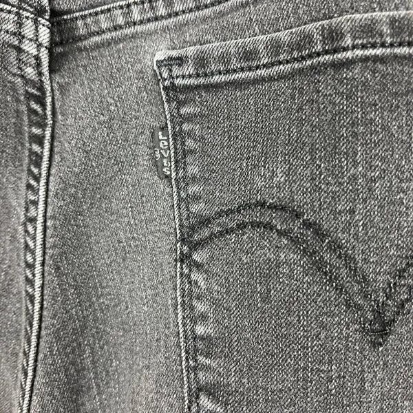 Levis 505 Straight Jeans Womens 33 Charcoal Black Gray High Rise Stretch Crop‎ - Image 10