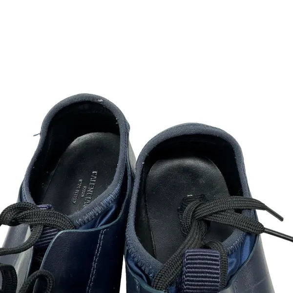 Balenciaga Race‎ Runners Navy Blue Leather Mesh Shoes Low Top Womens 38 US 7.5-8 - Image 7