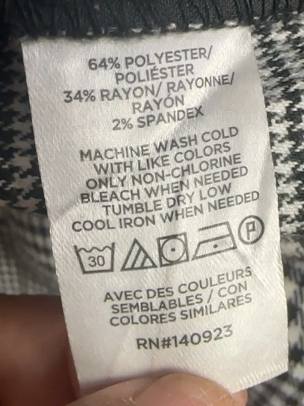 LOFT The Riviera Slim Plaid Ankle Pants Black White Size 10 - Image 10