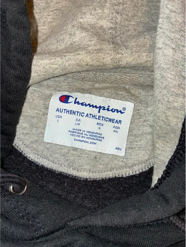 Champion Hoodie Black Cropped New York City Fuhgeddaboudit Size L - Image 4