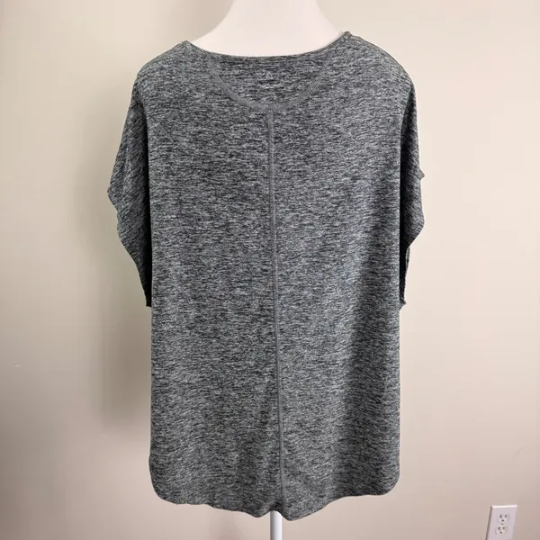 Beyond Yoga Gray Spacedye Poncho Top High‎ Low Relaxed Activewear USA Made Large - Image 3