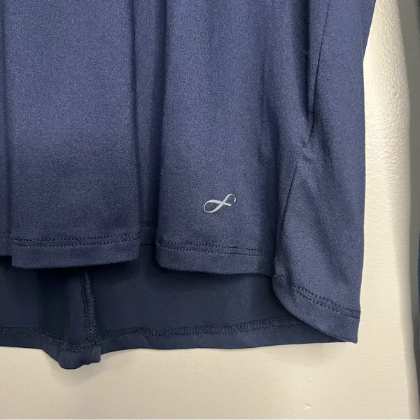 Freely Long‎ Sleeve Workout Top Navy Blue M Open Back Thumb Holes - Image 3