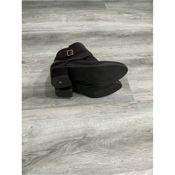 London Fog Faux Leather Women's Brown Ankle Boots with Side Zip - Image 8