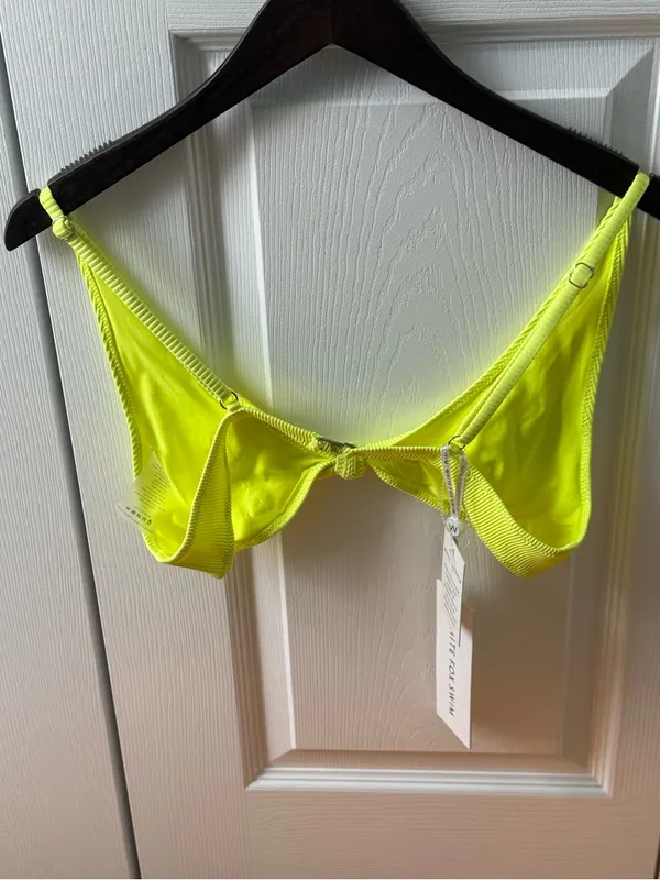 White Fox Boutique Hacienda Bikini Top in Neon Yellow - Image 3
