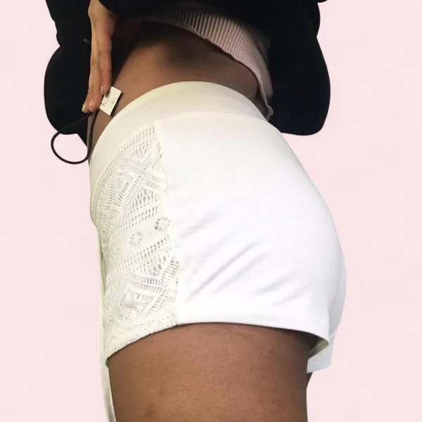 No Boundaries White embroidered shorts - Image 2
