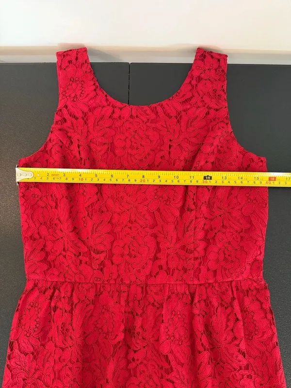 LOFT‎ Red Lace Sleeveless Mini Dress-4P - Image 5