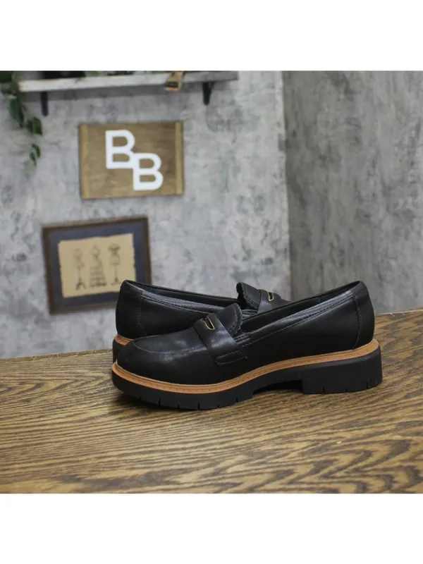 Clarks Westlynn Glow Penny Loafer 26184333 Black Leather 5M - Image 8