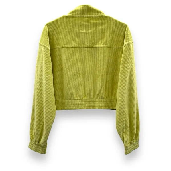 Aerie‎ Neon Green Yellow Corduroy Full Zip Long Sleeve Bomber Jacket Sz M NEW - Image 3