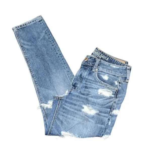 American Eagle Outfitters Blue Distressed Ankle Length Jeans(Size 6) - Image 4