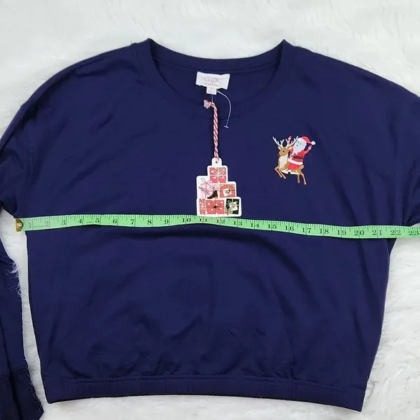 Pink Rose -510 Christmas Sweatshirt Top Junior's Large fits‎ a Small - Image 6