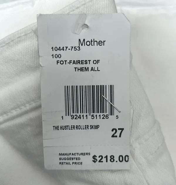 MOTHER The Hustler Roller Skimp White Jeans, Size 27 New w/Tag SOLD OUT - Image 12