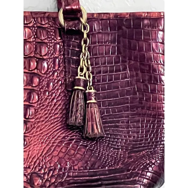 BRAHMIN RUBY MEDIUM ASHER SHOULDER BAG PURSE EMBER METALLIC TOTE - Image 3