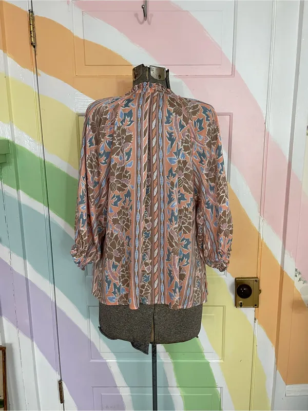 Omika Cala Blouse in Nitara Peach Peasant Boho Tassel Sz M 💛🎀 - Image 6
