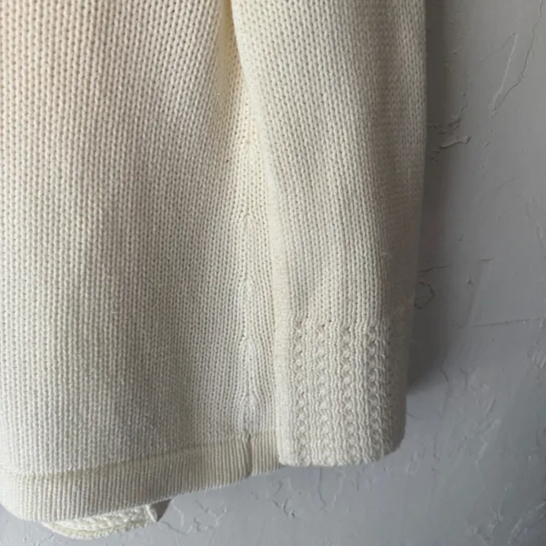 Croft & Barrow Vintage Cream Knit Button Cardigan‎ Sweater Small Chunky Cottage - Image 9