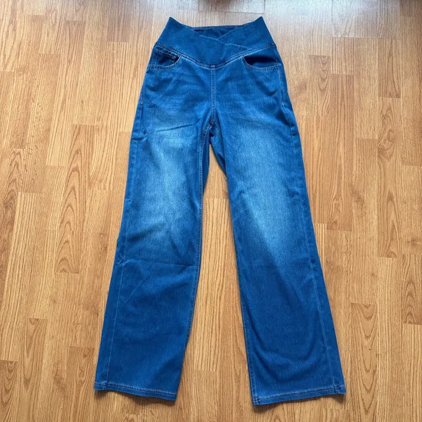 Halara Crossover High Waisted Tummy Control Casual Straight Leg Size Small - Image 4