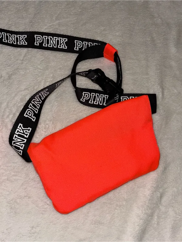 New Victoria's Secret Pink We Run This Beach Neon Orange Fanny Pack &Can Koozie - Image 2