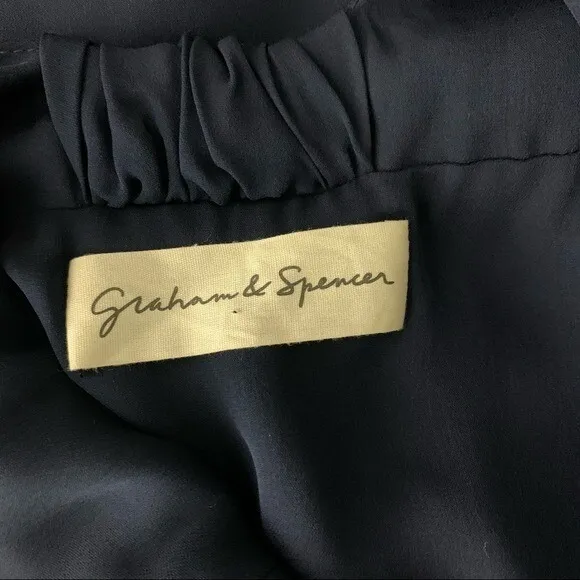 Graham And Spencer 100% Silk Deep V Neck Cocktail Party Dress‎ Small Made In USA - Image 8