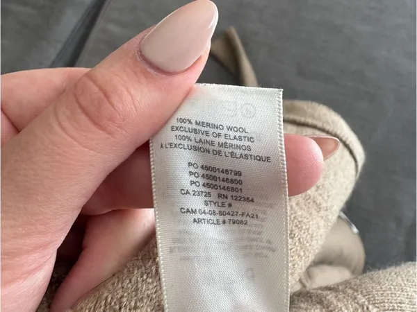 Aritzia Wilfred Merino Wool Tan Cardigan - Image 6