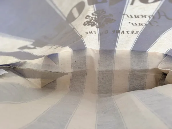 Sézane Blue Stripe Bonjour Amour Tour From Paris Canvas Tote - Image 7