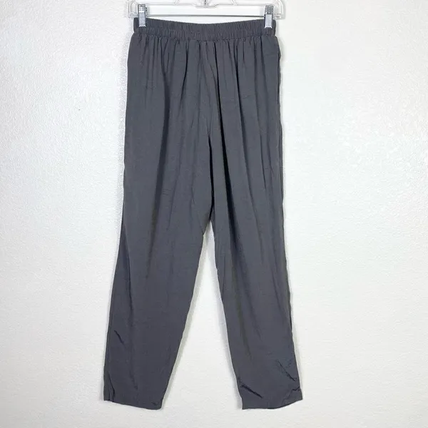Vintage Grey Silky High Waisted Trouser Pants - Image 2