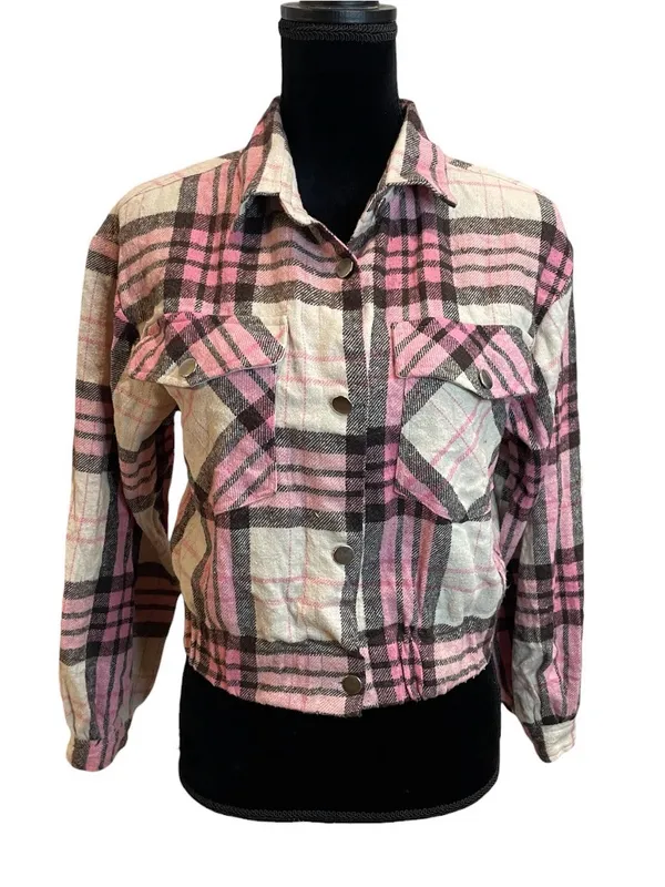 Pink Plaid Button - Image 2