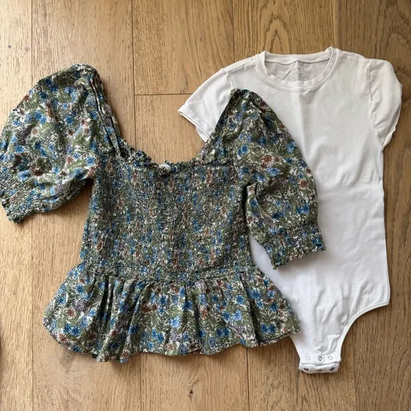 Bundle Aerie American Eagle Mango Button Up Cardigan Bodysuit Size Small Black - Image 7
