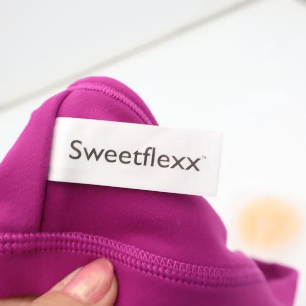 Sweetflexx Sports Bra Womens L Resistance Activewear Purple Cross-back New - Image 4