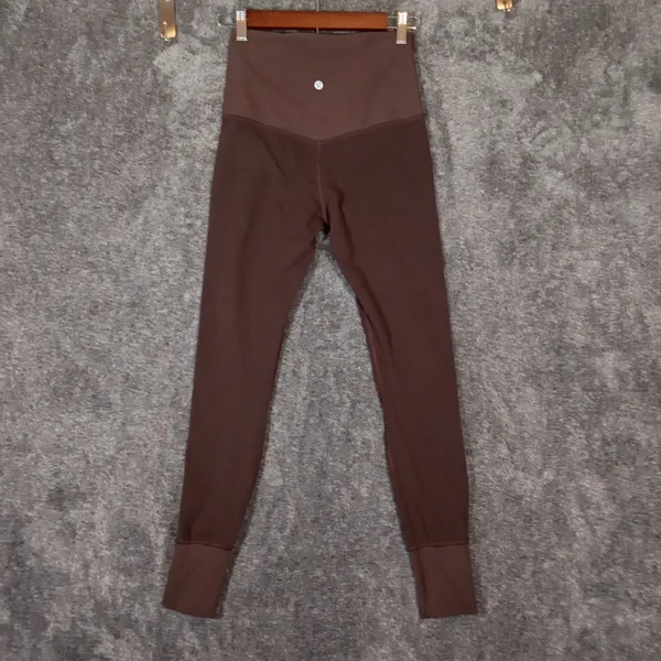Lululemon High Rise Java Brown Nulu Leggings Running Gym Womens 6 - Image 4