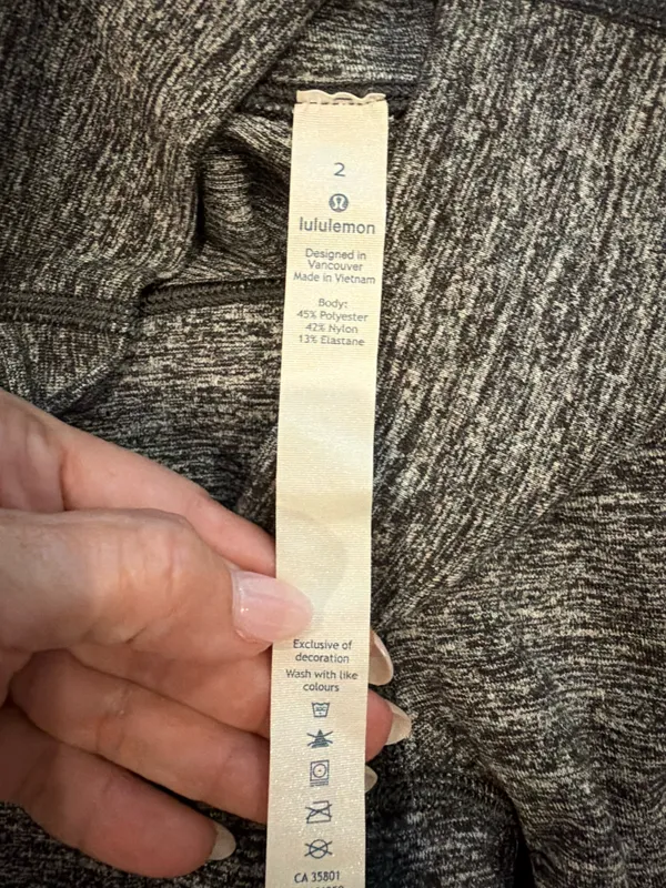 Heather Grey Lululemon Leggings Wunder Under - Image 3