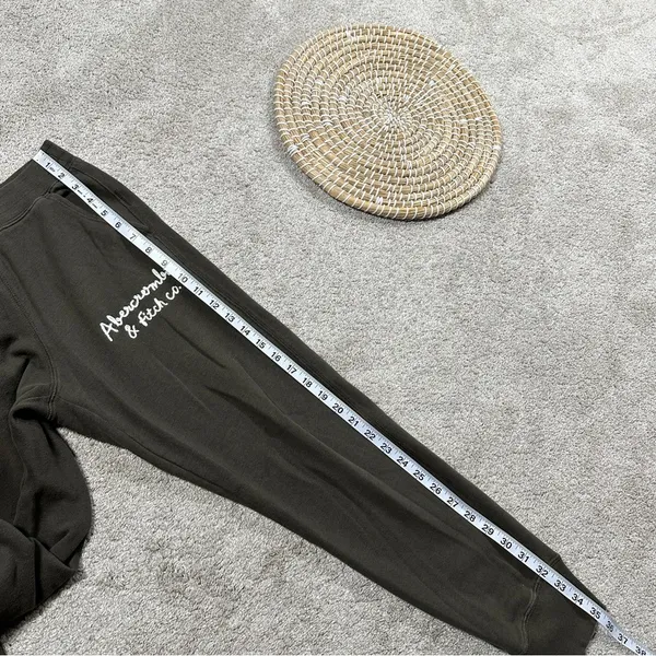Abercrombie & Fitch Sunday Jogger Logo Sweat Pants Pull On Mid Rise in Green S - Image 13