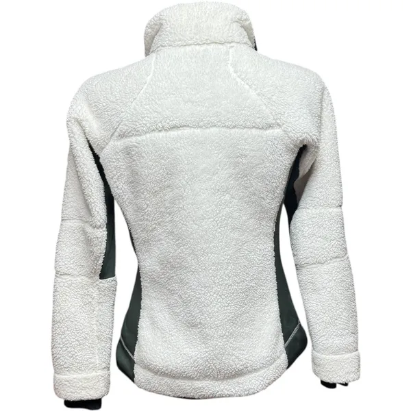 Columbia Sherpa Fleece Jacket Coat White Green Medium - Image 5