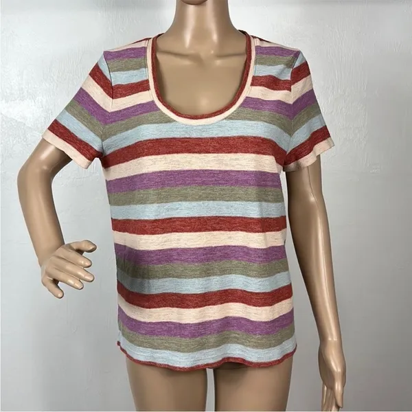 Madewell Alto Scoop Tee in Granda‎ Stripe T-shirt Top Size M - Image 2
