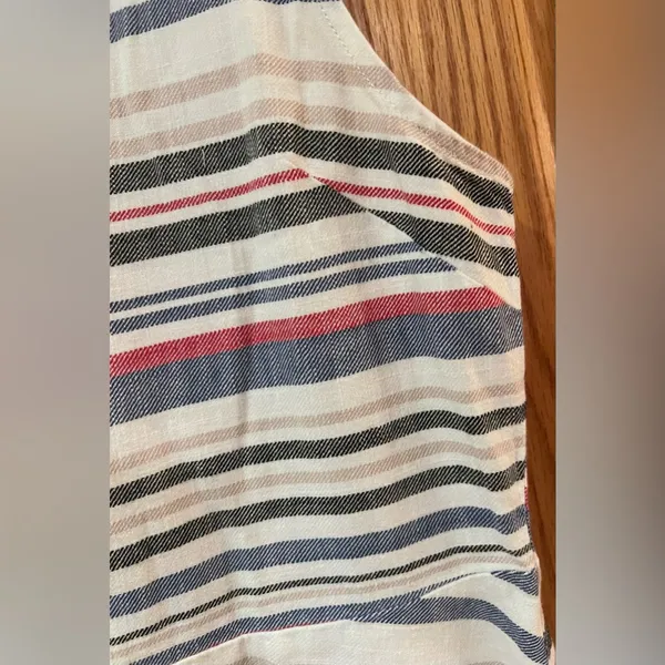 ZARA Basic Denim Couture Boho Beachy Coastal Cruise Striped‎ Dress Size Medium - Image 5