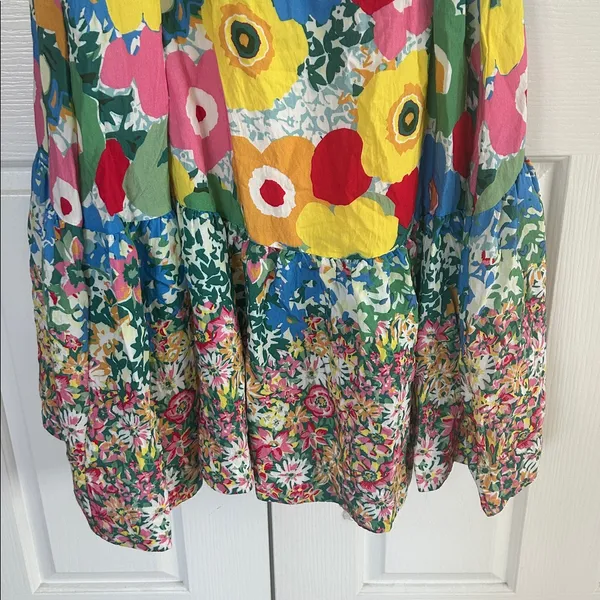 Anthropologie Sarah Campbell Floral One Shoulder Ruffle Hem Maxi Dress **Sz S**🌸 - Image 6