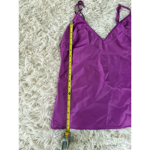 ZARA Women's Purple Satin V-Neck Camisole Tank Top Adjustable Straps Size S‎ - Image 6