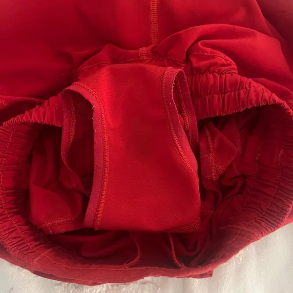 size 2 four inch red lululemon shorts, worn once. - Image 2