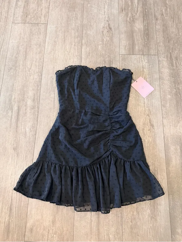 Hello Molly Black Strapless Ruffled Mini Dress - Image 4