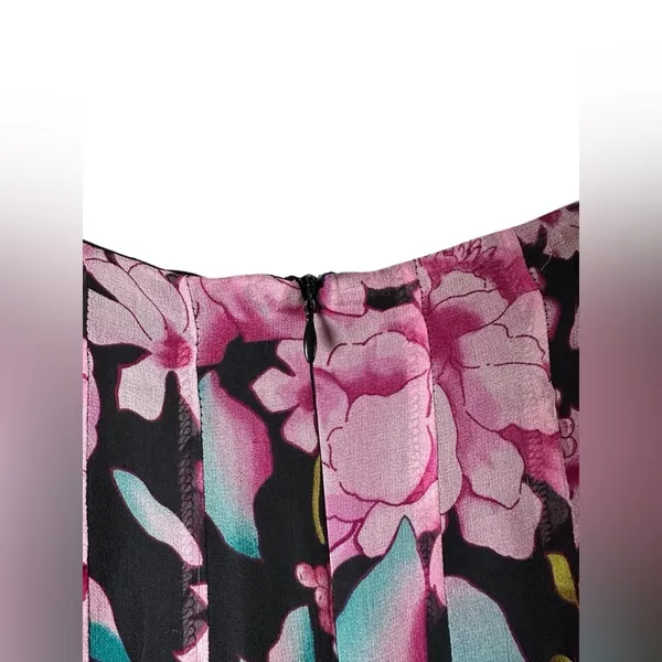 ICE Floral Pleated Skirt Black Pink Size‎ 6 - Image 6