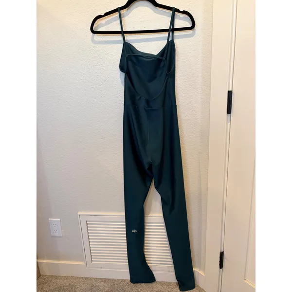 Alo Yoga Airlift Disco Daze Onesie Jumpsuit Forest Green XS - Image 8