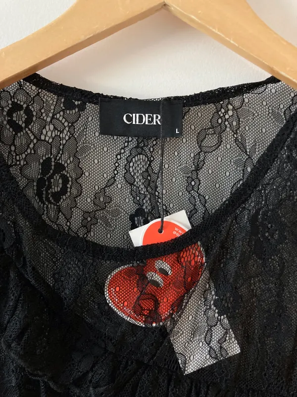 Cider dress women goth lace mini dress, black - Image 13