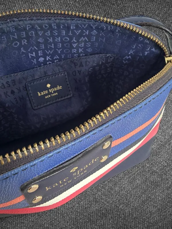 Kate Spade New York Striped Crossbody Bag Navy Pink - Image 7