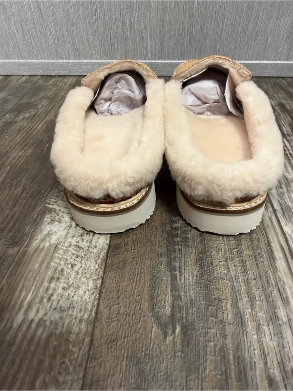 Sanuk Women’s Tan Canvas Shearling-Lined Slip-On Mule Size 5 - Image 13