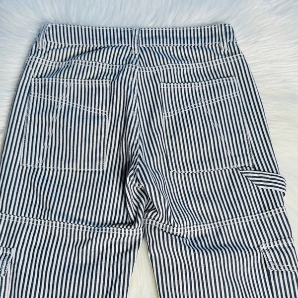 Edikted Black and White Stripe Out Cargo Pants - Image 7