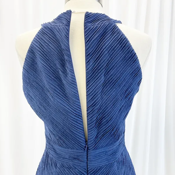 Eliza J Womens 12 Halter Neck Sheath Dress Navy‎ Blue Metallic Stripe Cutout - Image 8