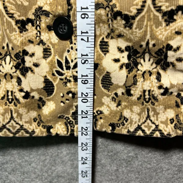 Charter Club Tan Black Paisley Corduroy Button Up Jacket‎ Size M Tapestry Damask - Image 5