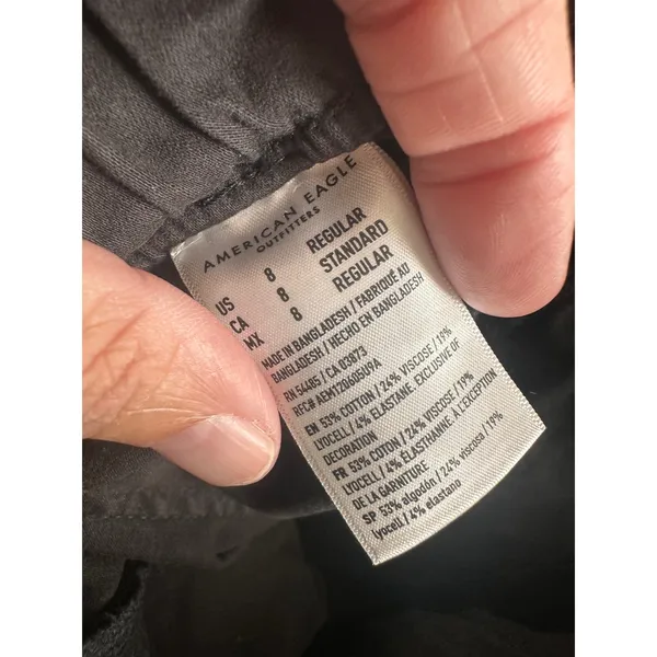 American Eagle Next Level Stretch Black Jogger Pants Ankle Zip Utility Women 8‎ - Image 7