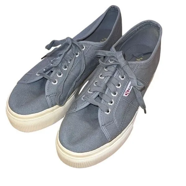 Superga Cotu Classic Platform Sneaker Grey‎ Sage Size 8.5 - Image 2