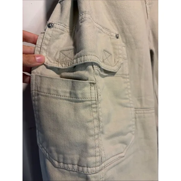 Garage Straight Leg Khaki Cargo Pants Large Side + Back Pockets Baggy Size 01 - Image 5