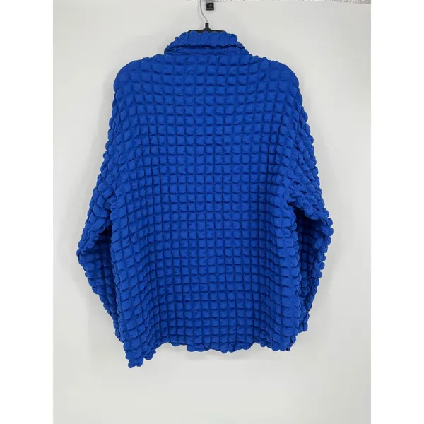 Bailey Rose Popcorn Texture Shirt & Crop Tank‎ Set Women Royal Blue S Retro Y2K - Image 3