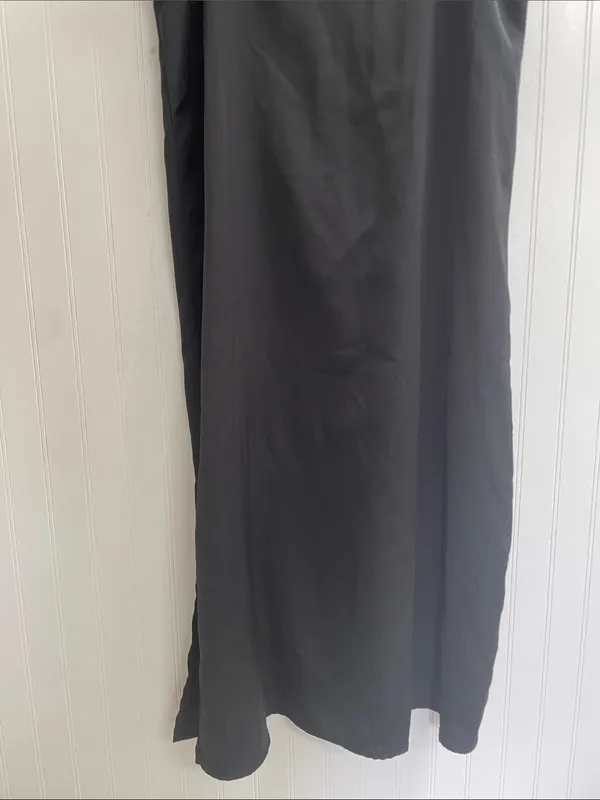A NEW DAY Satin Cami V-Neck Sleeveless Midi Length Slip Dress in Black Size XL - Image 8